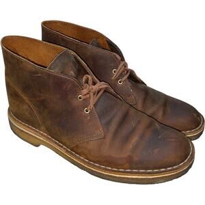 CLARKS Originals Brown Leather Chukka Desert Boots     Size: US 9.5M